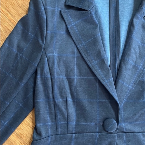CABI Sunset Kiss Navy Windowpane Ponte Blazer Sz 8 - Picture 6 of 9